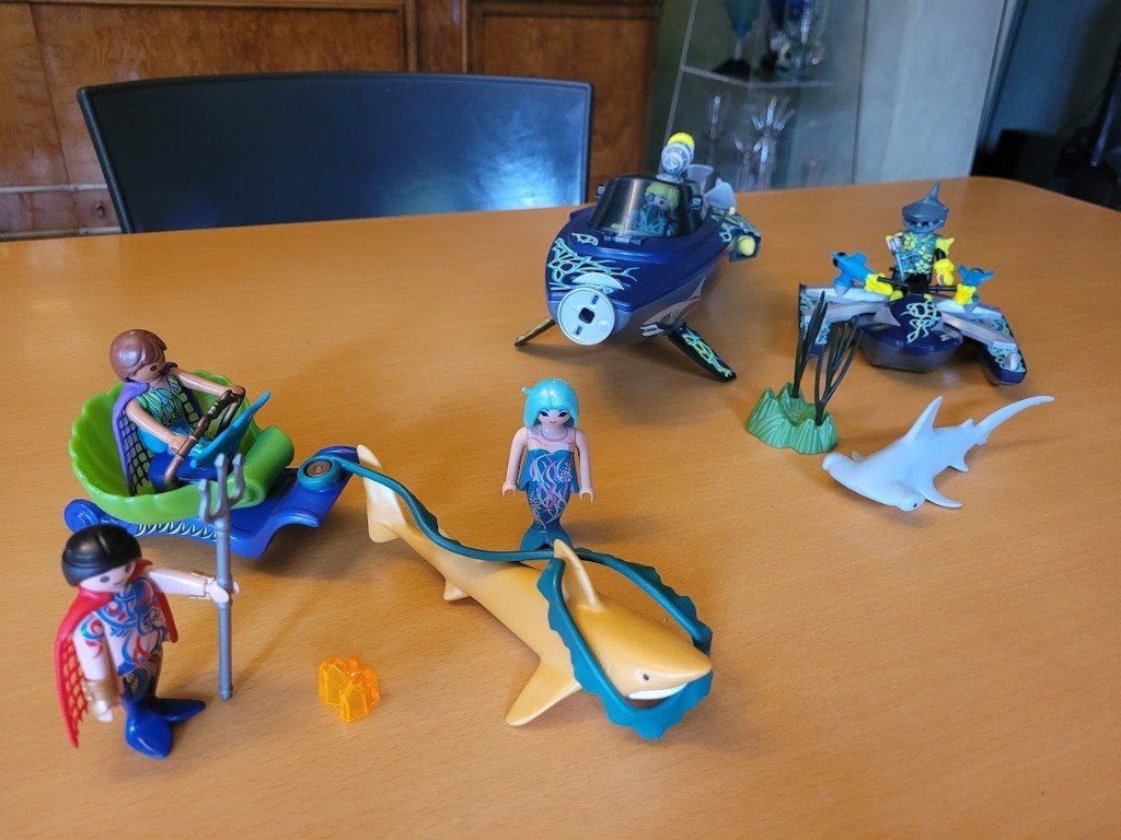 Playmobil lot team SHARK met zeemeermin, Kinderen en Baby's, Speelgoed | Playmobil, Complete set, Ophalen of Verzenden, Boot/Schip