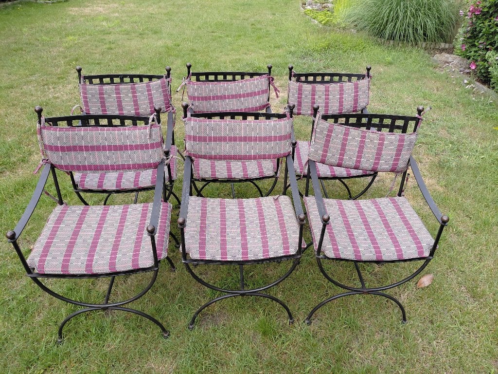 stoelen, Ophalen, Gebruikt, Gevlochten ijzer, Zwart