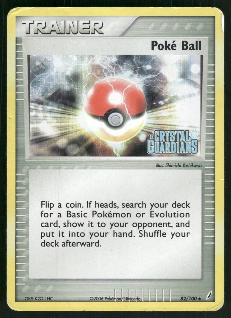 Poké Ball 82/100 - Crystal Guardians (Reverse Holo) (Fair), Envoi, Utilisé