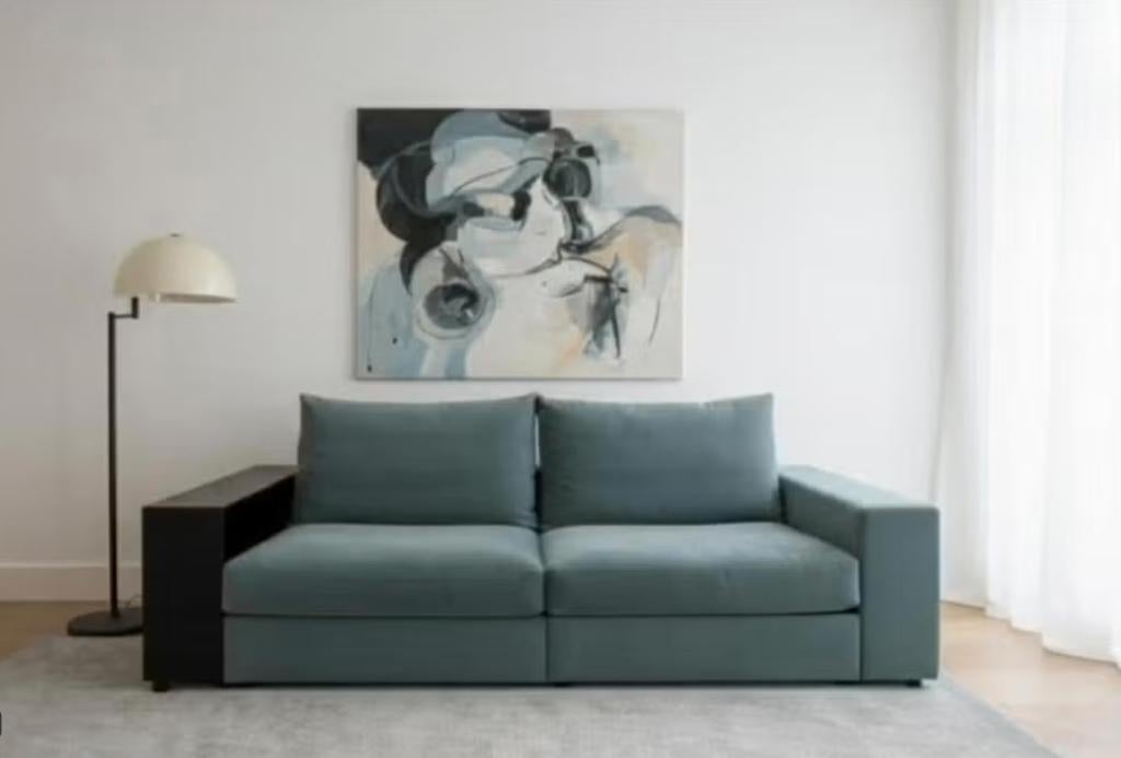 Flexform Groundpiece Sofa – Blauwgrijs Fluweel, Huis en Inrichting, Zetels | Zetels, Ophalen, Stof