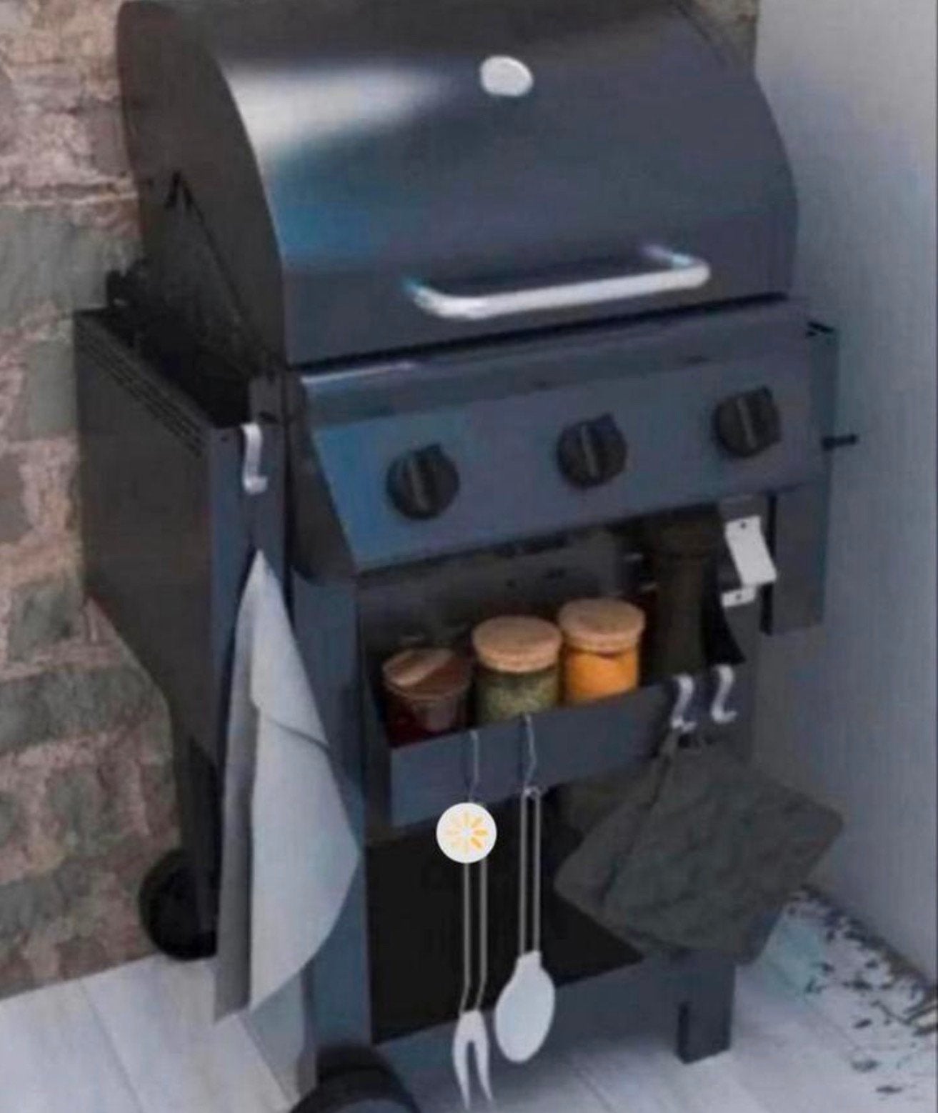 Naterial gasbarbecue Alton zwart 114 x 55 x 114 cm, Tuin en Terras, Gasbarbecues, Ophalen of Verzenden, Zo goed als nieuw