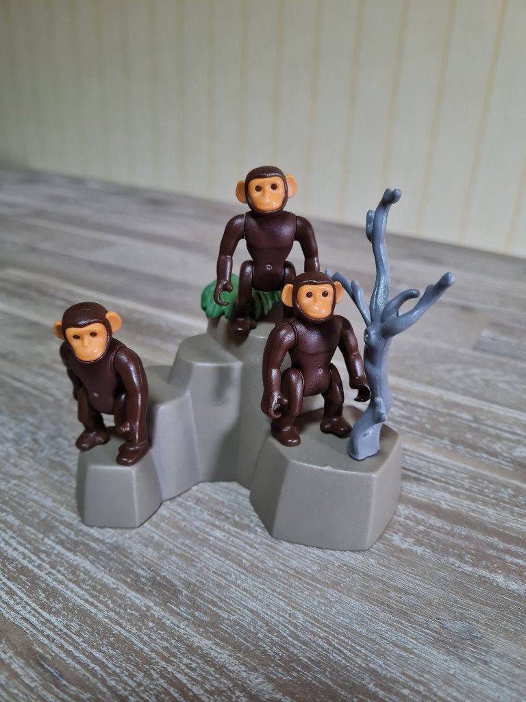 Playmobil - chimpanzés avec rochers grimpants, Wild life, Enlèvement ou Envoi, Utilisé, Figurines