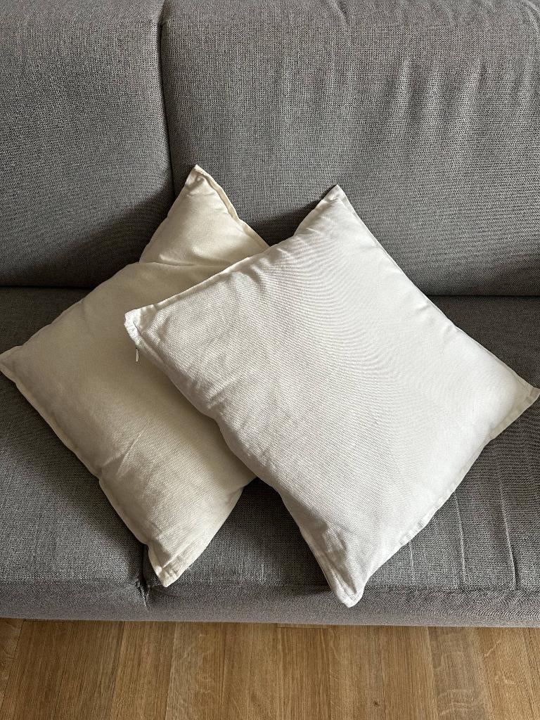 Lot de 2 coussins Ikea, Enlèvement, Utilisé, Blanc, Carré