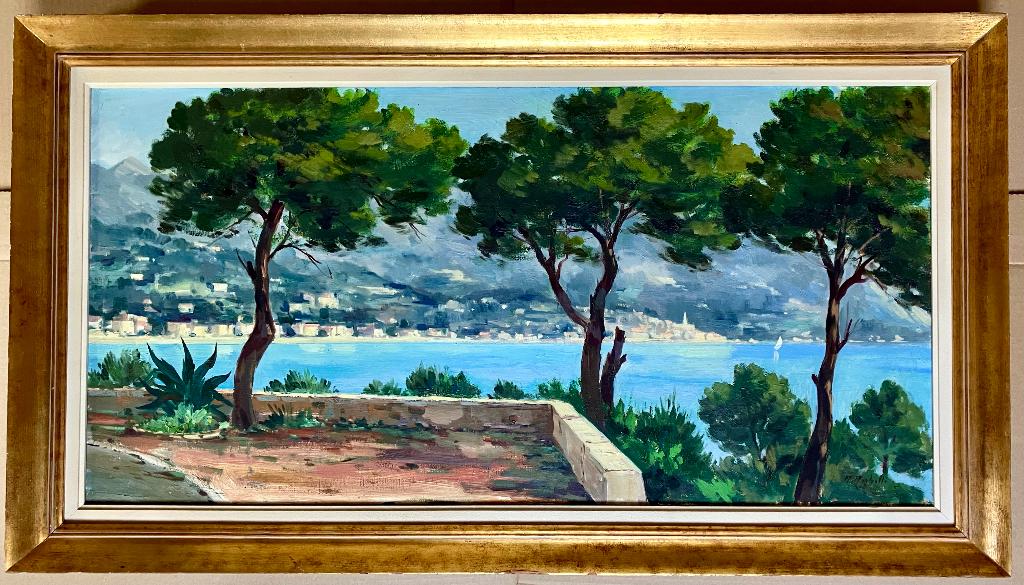 Grande Huile sur Toile signée Renato RIGHETTI – Paysage, Enlèvement
