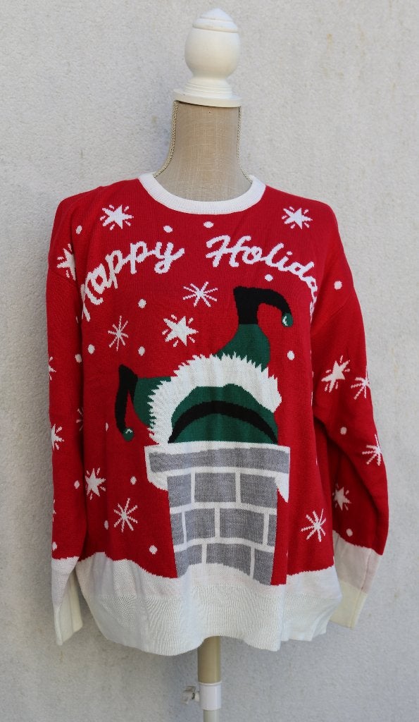 Pull de Noël neuf XL, Enlèvement ou Envoi, Neuf, Taille 42/44 (L), Rouge
