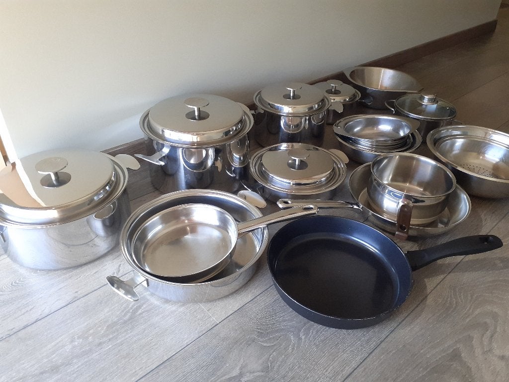 Kwalitieve RVS pannenset - Vanstahl, Huis en Inrichting, Keuken | Potten en Pannen, Inox, Gebruikt, Keramische plaat, Pannenset