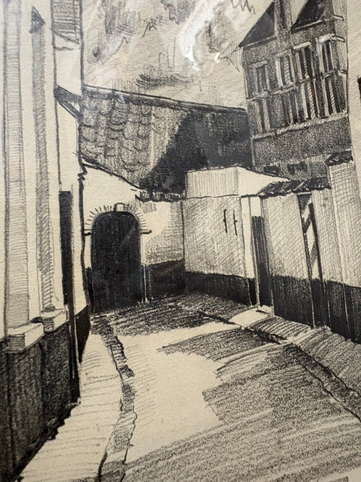 Originele tekening “Begijnhof Lier” – Herman Coessens (1974), Antiek en Kunst, Kunst | Etsen en Gravures, Ophalen of Verzenden