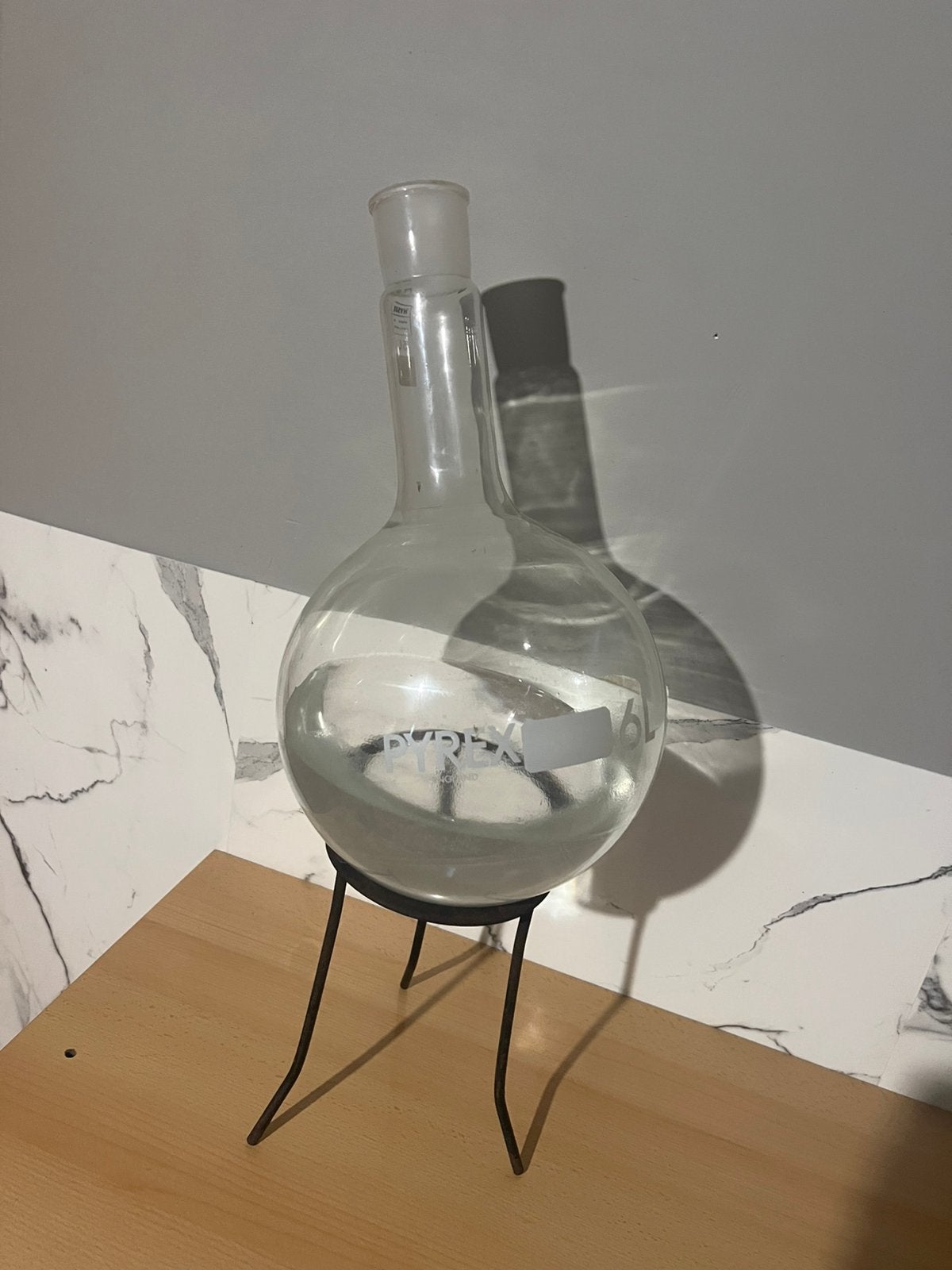 Grand ballon de chimie Pyrex 6L– Déco industrielle, Vintage, Comme neuf, Autres matériaux, Enlèvement