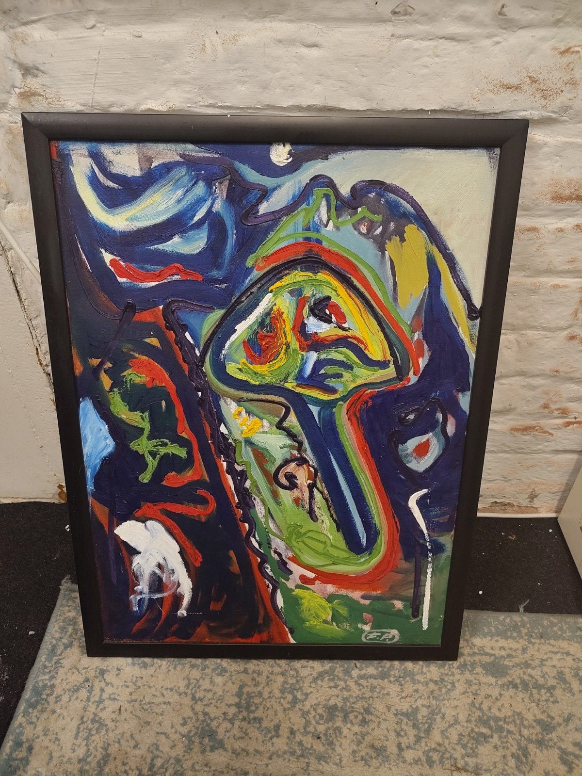 Finn Pedersen (1944-2014) : Sans titre, acrylique sur toile, Enlèvement