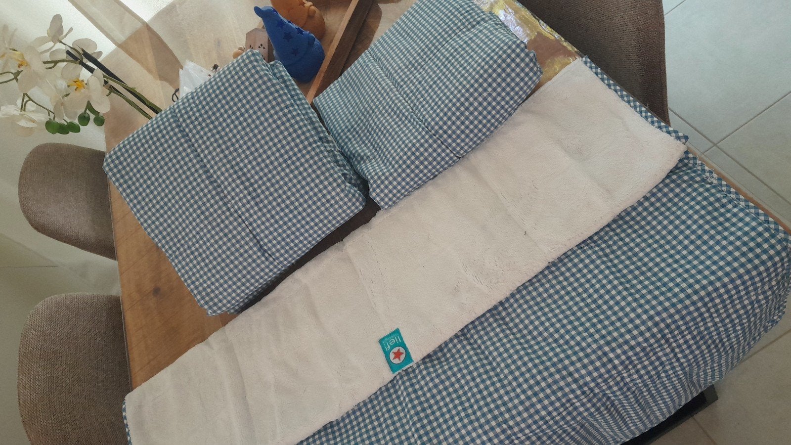 Nieuwe baby dekentje, Ophalen, Nieuw, Blauw, Bakerzak of Bakerdoek
