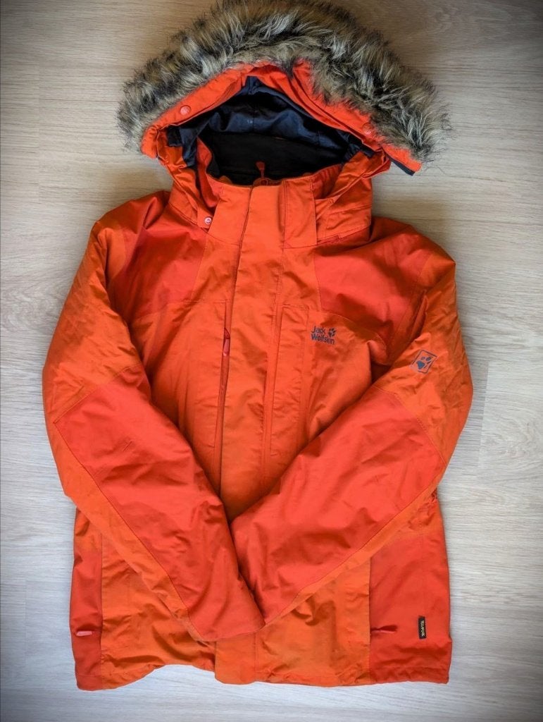 Jack Wolfskin 3-in-1 Waterproof Parka – Orange, Size L, Maat 52/54 (L), Jack wolfskin, Oranje, Ophalen of Verzenden
