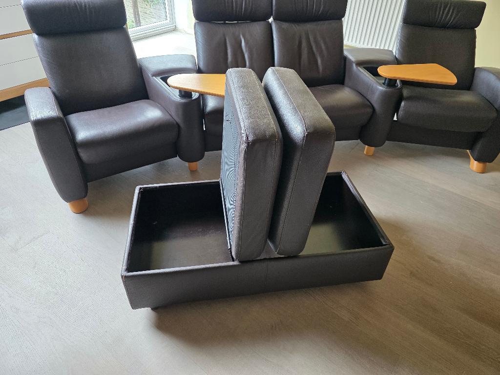 Lederen HOMECINEMA. zetel Stressless., Huis en Inrichting, Zetels | Zetels, Ophalen, Gebruikt, Hoekbank, Leer