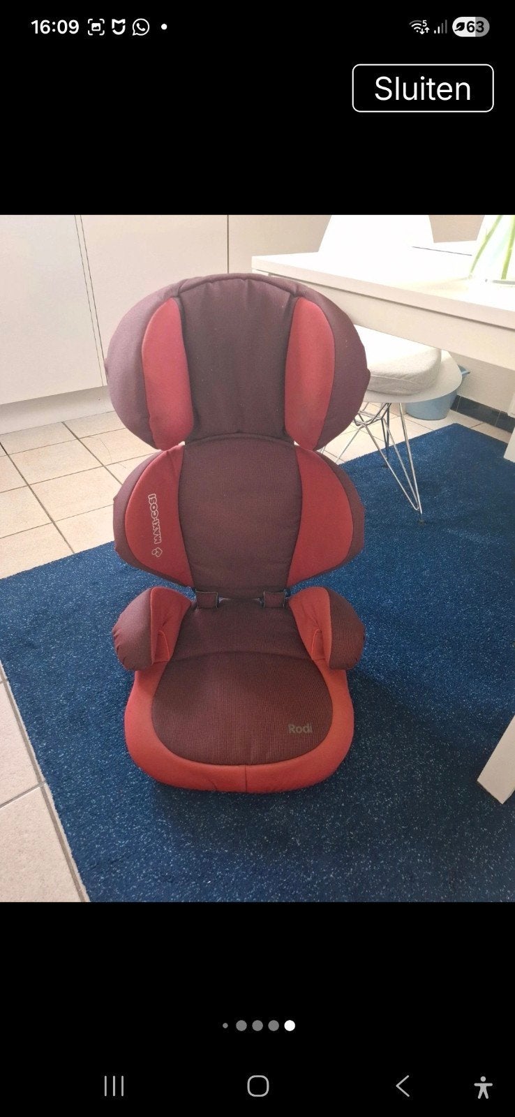 Maxi cosi Rodi rouge. Bon etat, Ceinture de sécurité, 15 à 36 kg, Enlèvement, Utilisé