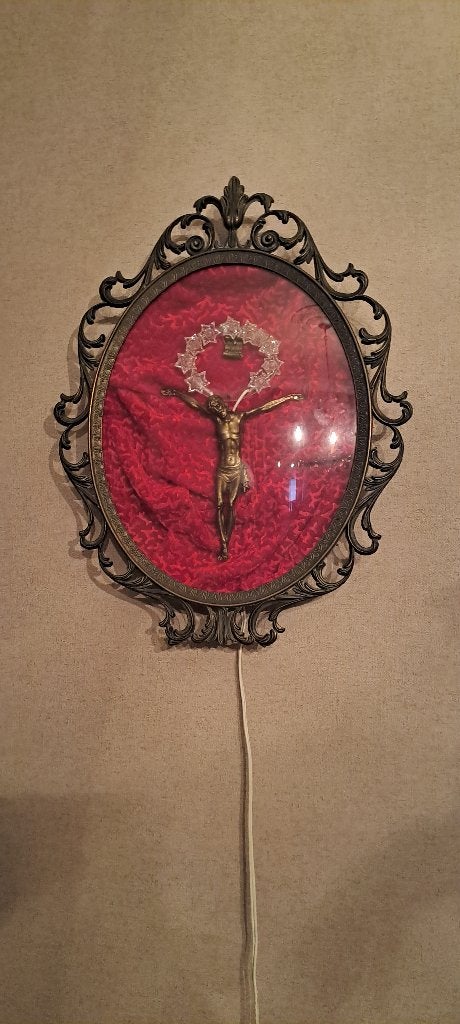 Cadre Jésus Christ avec lumière, Antiquités & Art, Antiquités | Objets religieux, Enlèvement