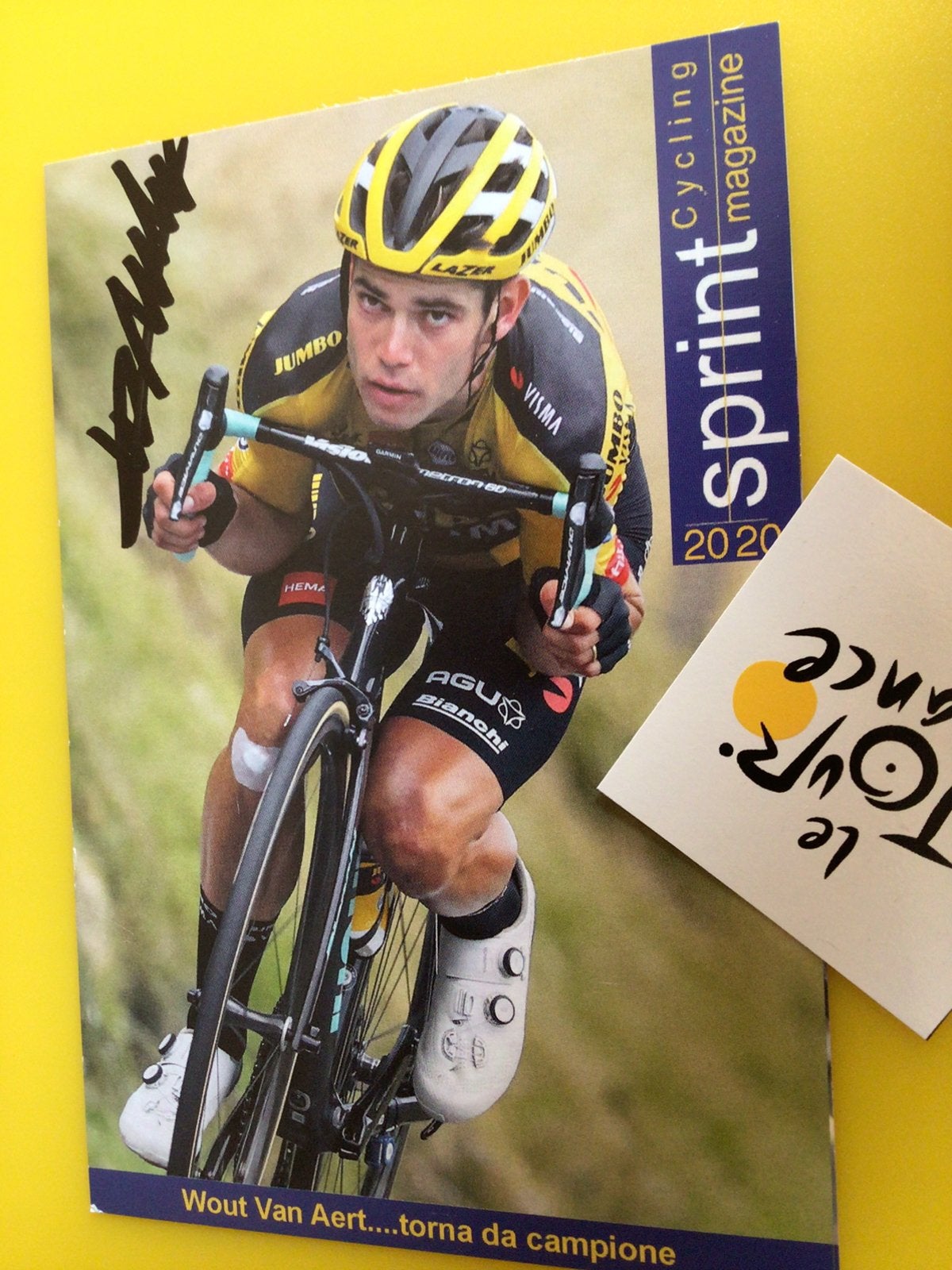 Wielerkaart 2020 team jumbo wout van aert signe, Verzenden, Zo goed als nieuw