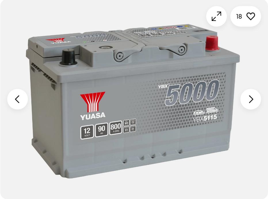 Auto batterij YUASA YBX5115 90Ah 800A, Ophalen, Gebruikt, BMW