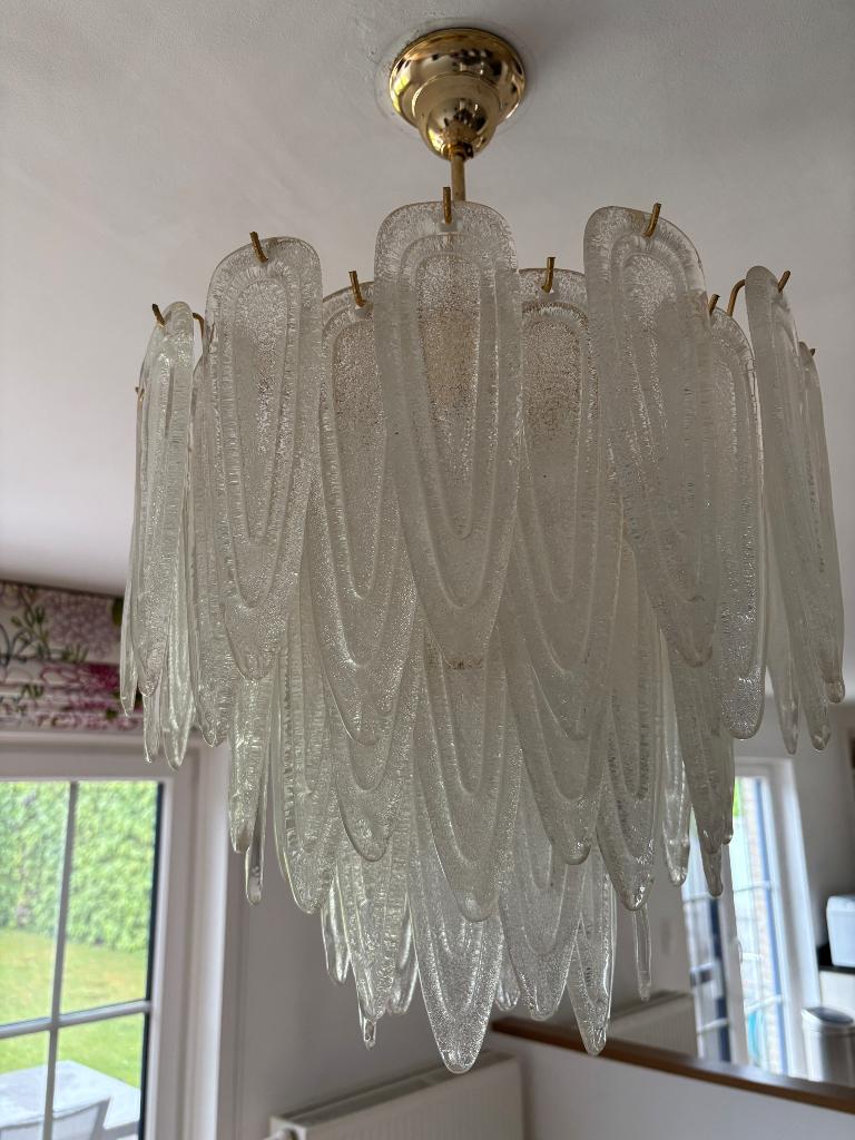 Luster art nouveau, Huis en Inrichting, Ophalen, Gebruikt, Glas, Art nouveau