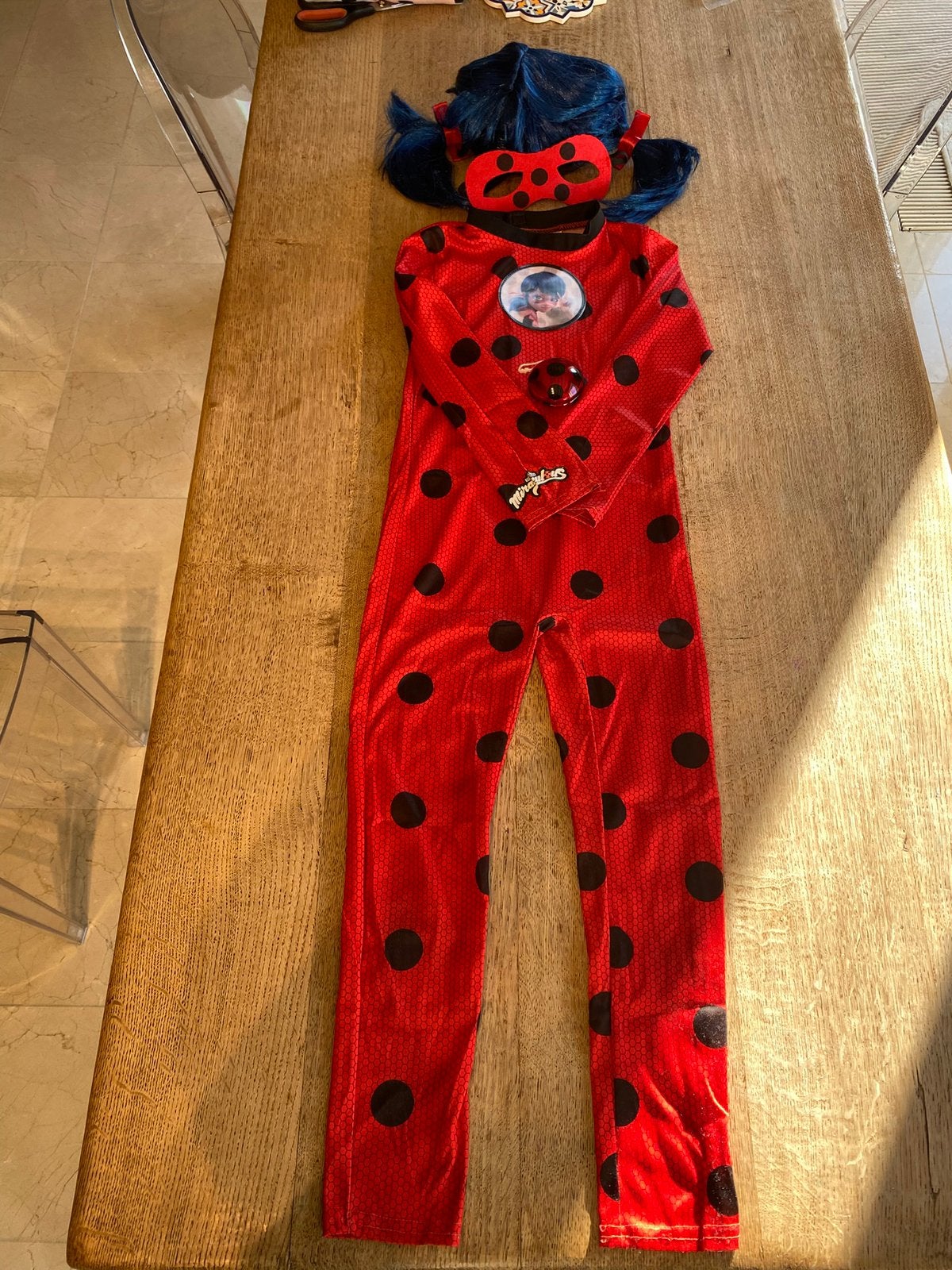 Déguisement Miraculous Ladybug 7-8 ans complet, Enlèvement ou Envoi, Comme neuf, 122 à 128, Garçon ou Fille