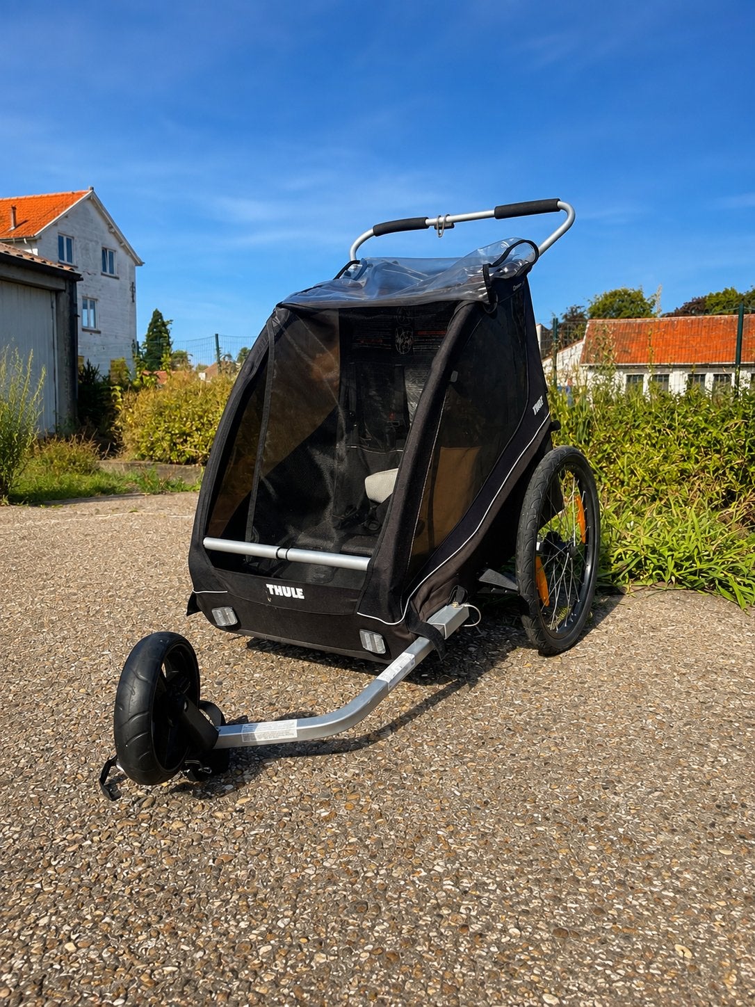 Thule Chariot lite 2-zits fietskar – in zeer goede staat!, Fietsen en Brommers, Fietsaccessoires | Aanhangwagens en Karren, Ophalen