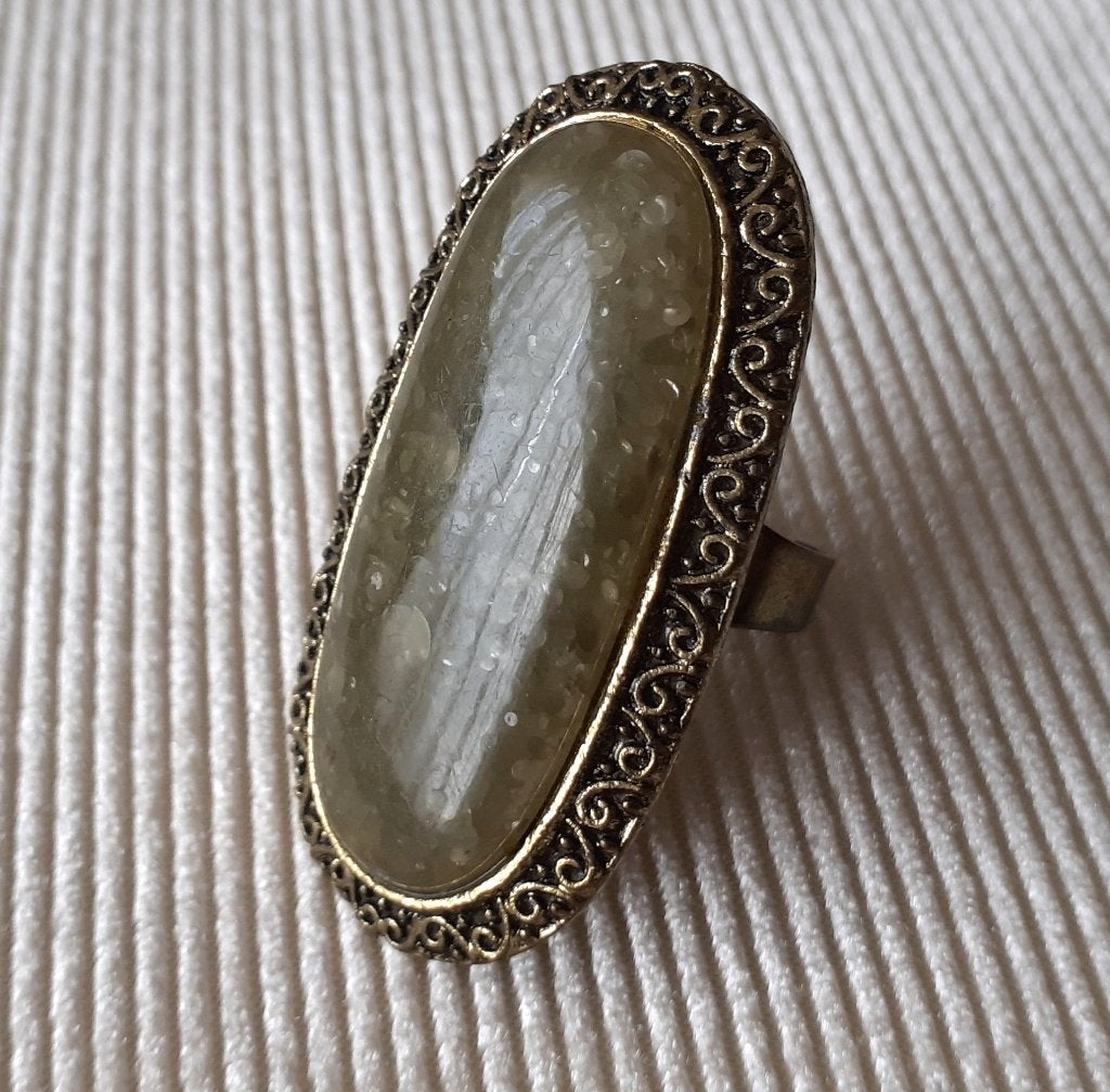 Cocktailring vintage grote groene steen, 18 tot 19, Nieuw, Ophalen of Verzenden, Dame