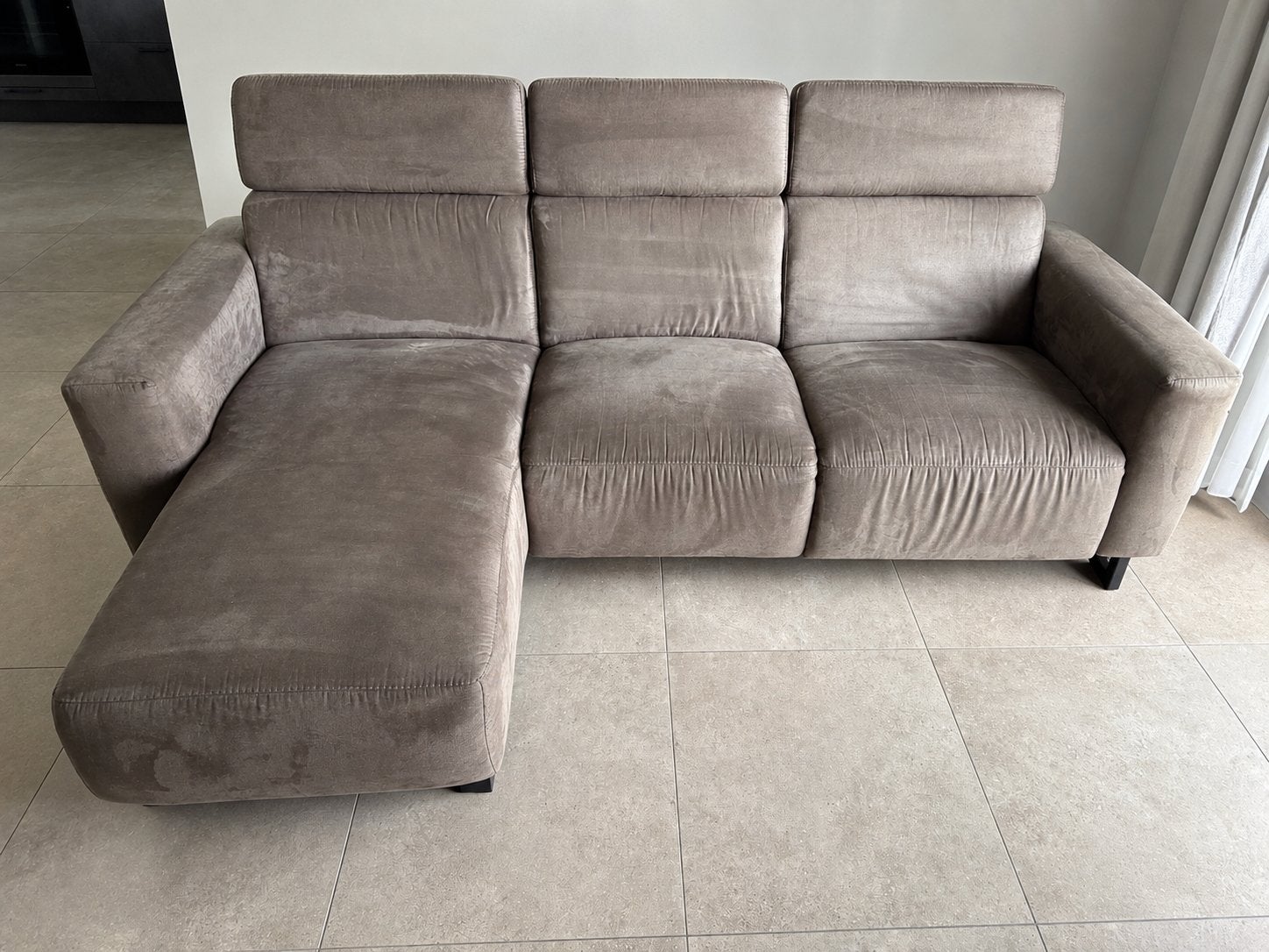 Canapé avec meridienne et relax electrique, Maison & Meubles, Enlèvement, Utilisé