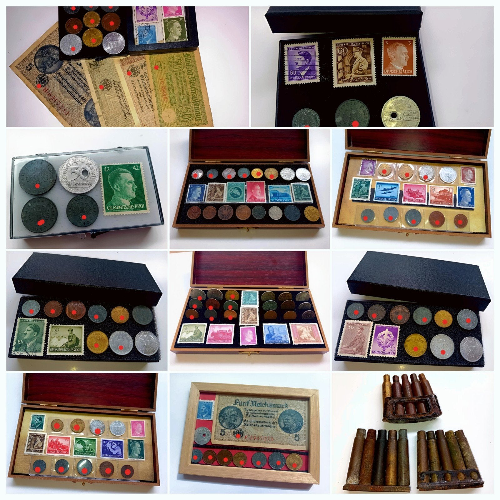 Grande collection de militaria de la Seconde Guerre mondiale, Enlèvement ou Envoi, Armée de terre, Douilles ou Pièces de fouille