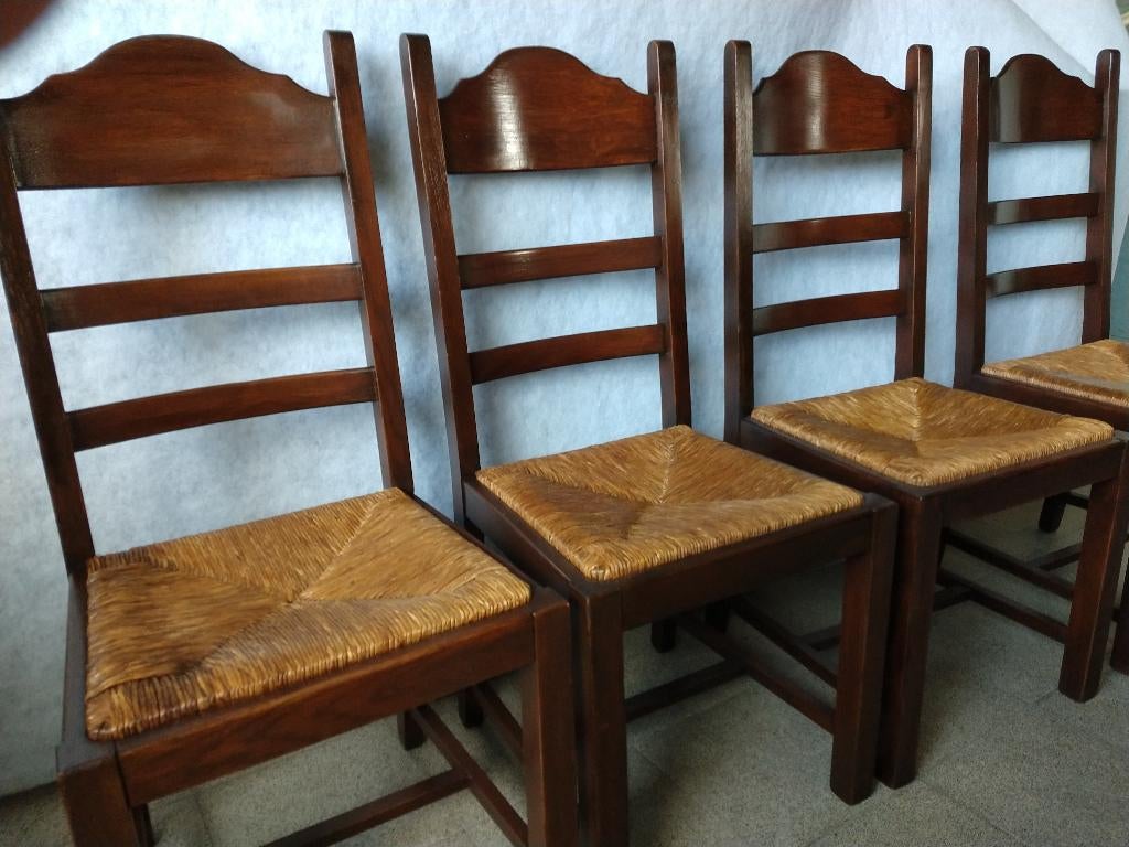 4 rustieke stoelen, Antiek en Kunst, Ophalen