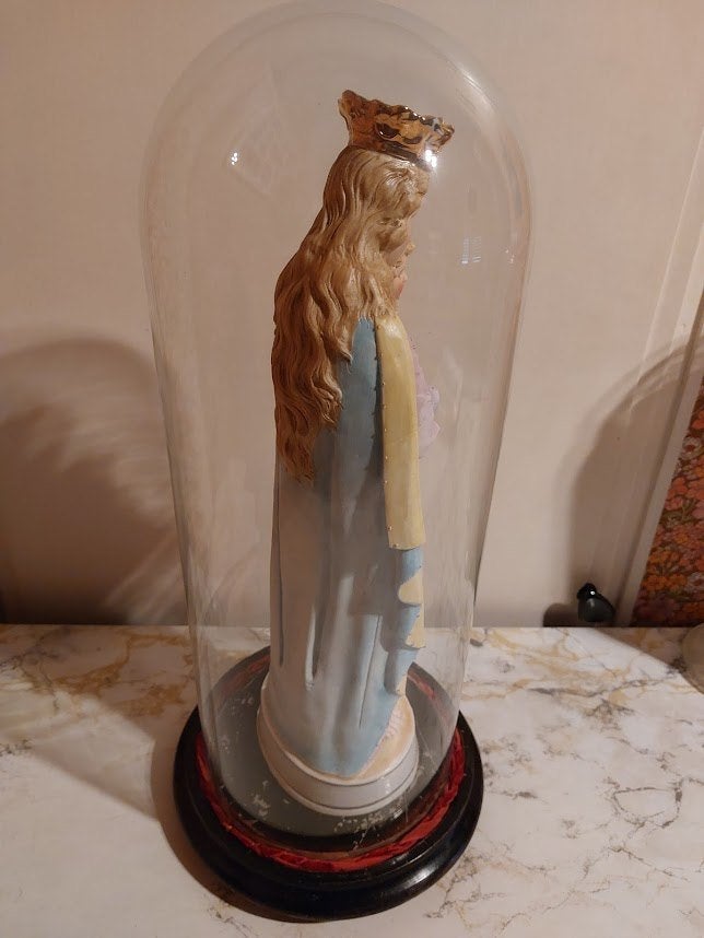 mariabeeld onder globe, Ophalen