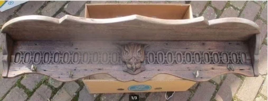 Beau porte-manteau mural en bois antique - 116x22x20, Enlèvement ou Envoi, Comme neuf, Bois, Portemanteau mural