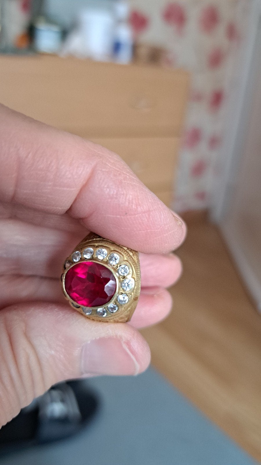 bague ancienne arjent solide antiquités pierre roubin, Handtassen en Accessoires, Ringen, Ophalen of Verzenden