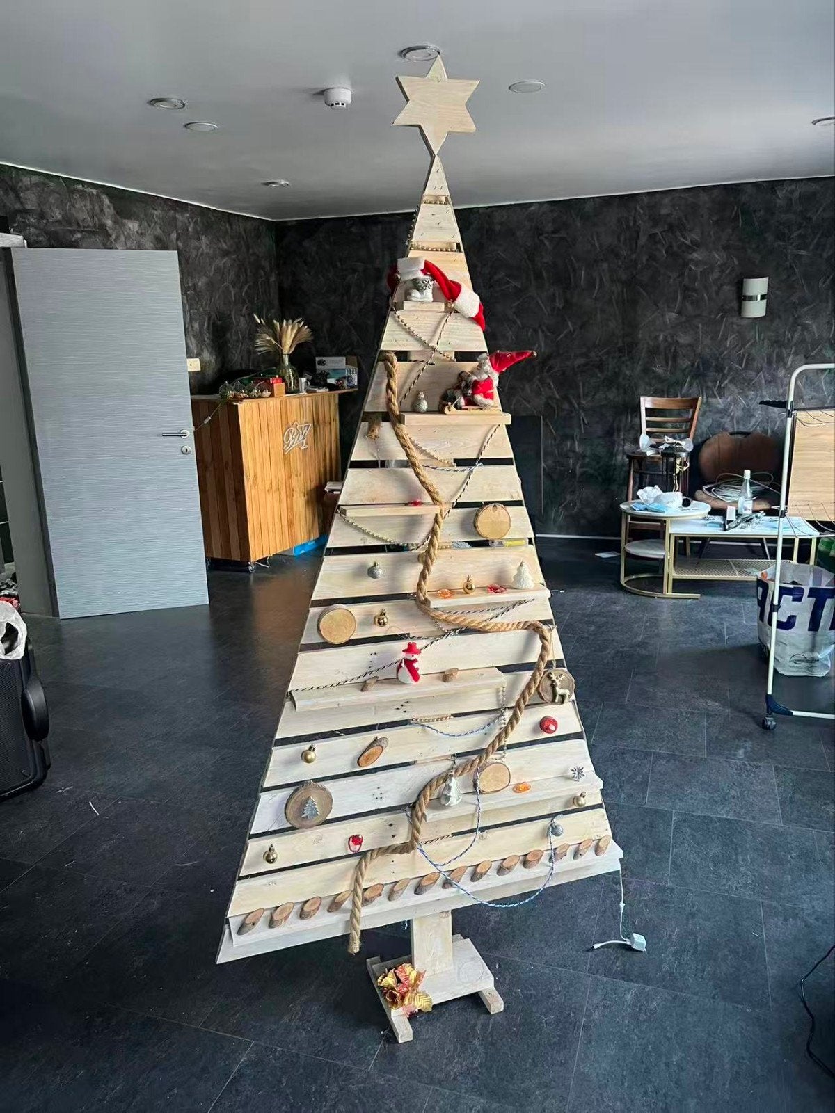 Sapin de Noël en bois fait main - Décoration, Enlèvement, Comme neuf, Moins de 2 mètres