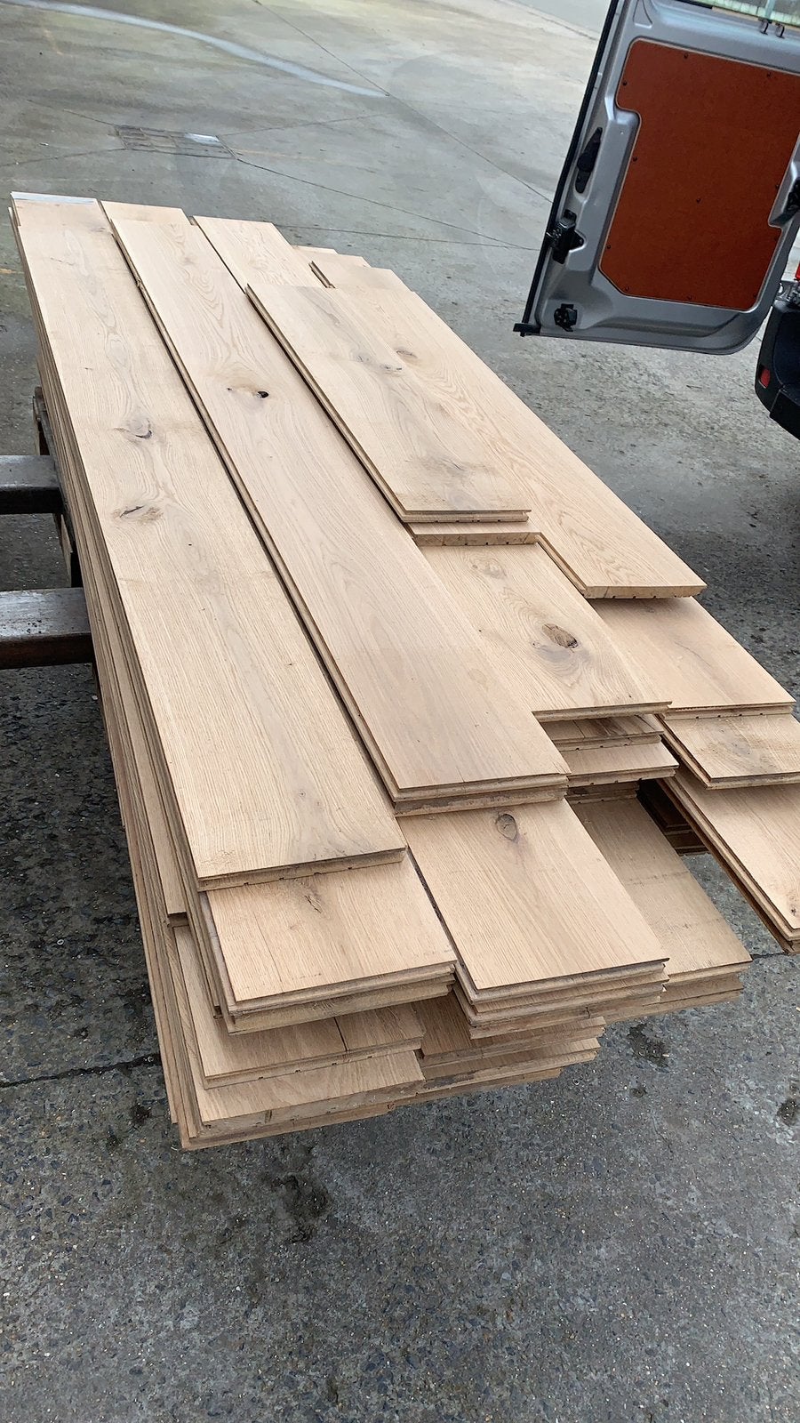 Oud massief eiken Franse parket 27m2, 18cm breed, Ophalen, Zo goed als nieuw, Hout, Parket