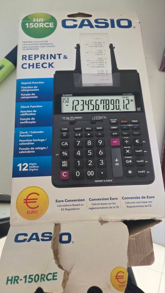 Casio HR-150RCE Telmachine / Rekenmachine met printer, Articles professionnels, Enlèvement