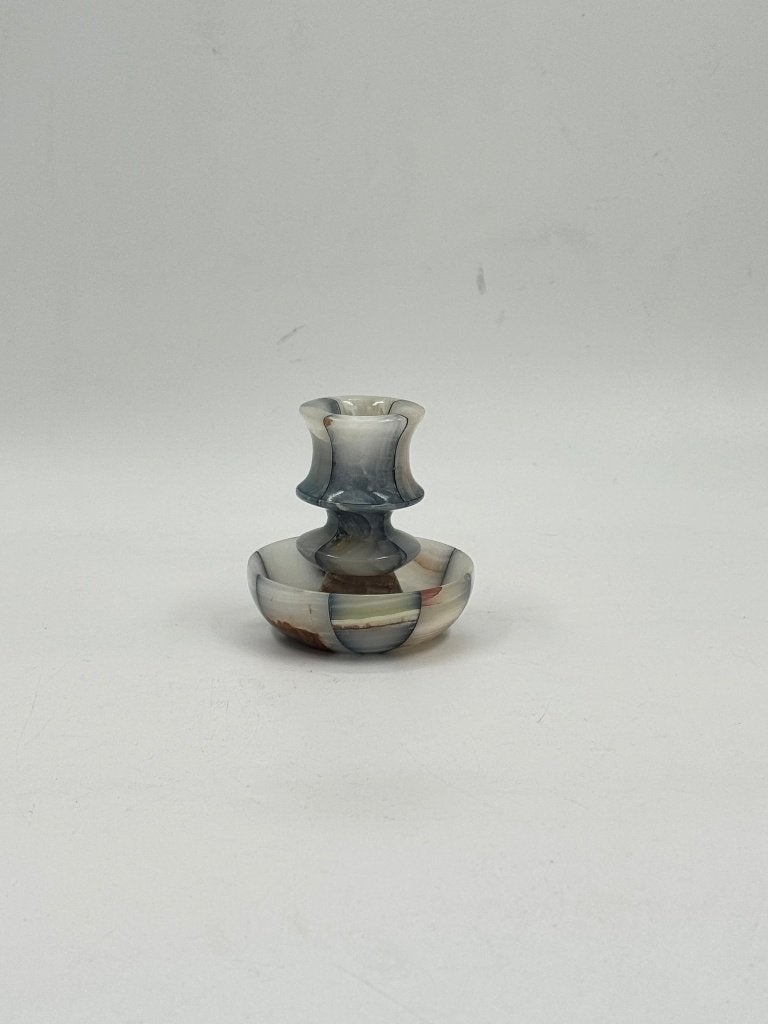 Vintage kandelaar in onyxmozaïek, Antiek en Kunst, Ophalen of Verzenden
