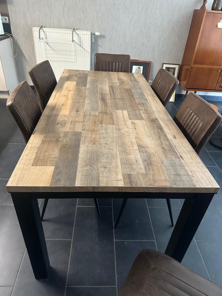 Meubels, Huis en Inrichting, Tafels | Eettafels, Ophalen, Eikenhout, 50 tot 100 cm, Zo goed als nieuw