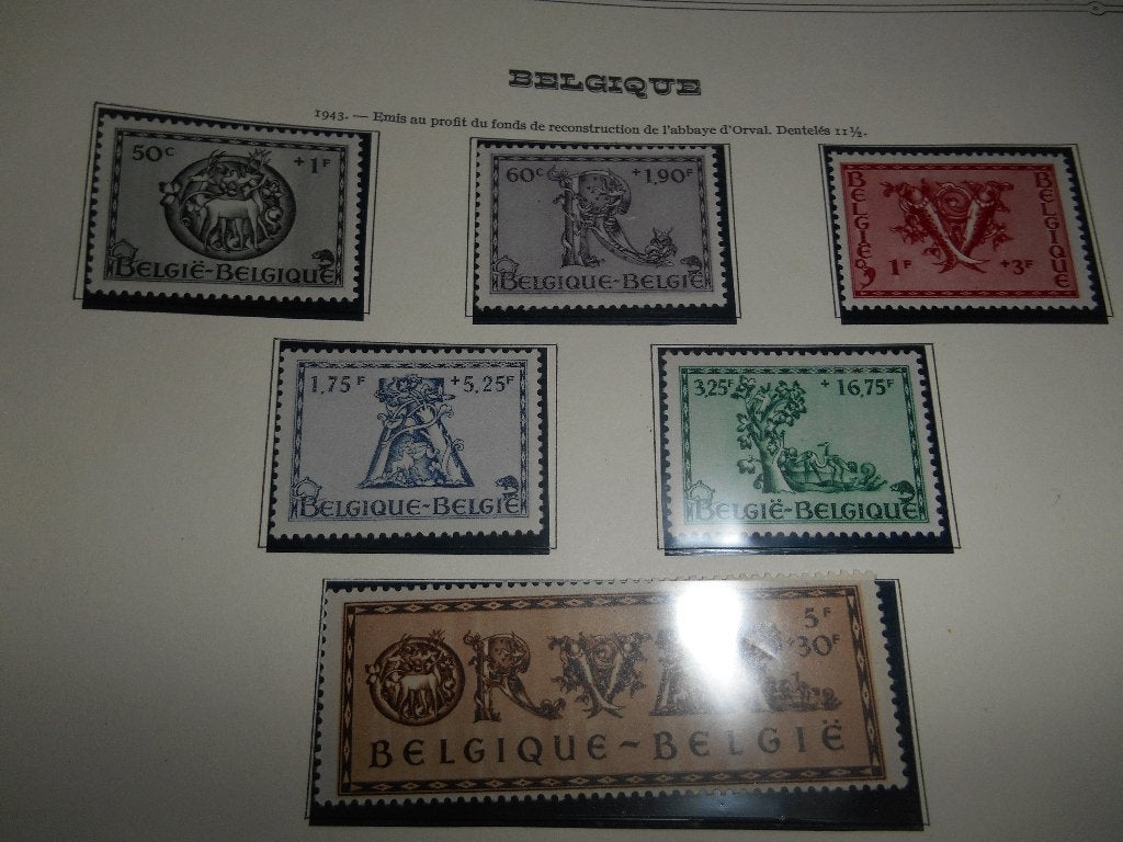 Série de 6 Timbre Belge ORVAL de 1943, Enlèvement ou Envoi