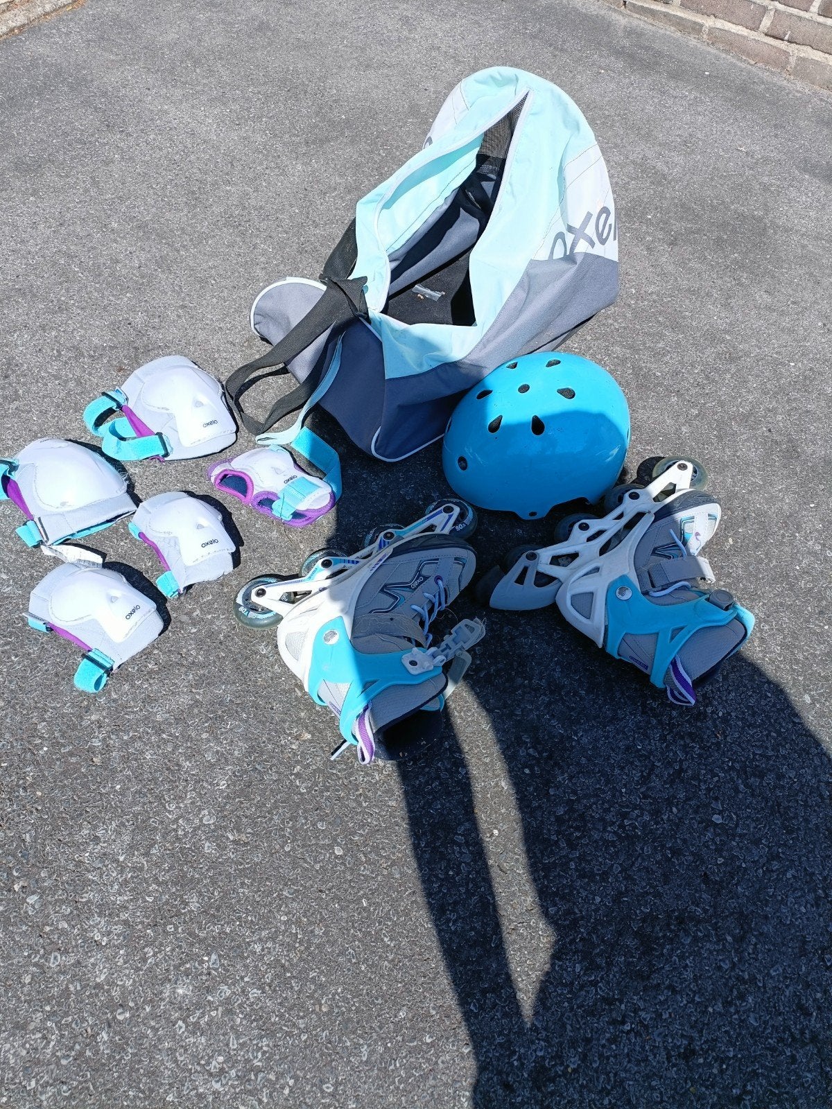 rolschaatsen met toebehoren, Ophalen, Kinderen, Verstelbaar, Gebruikt