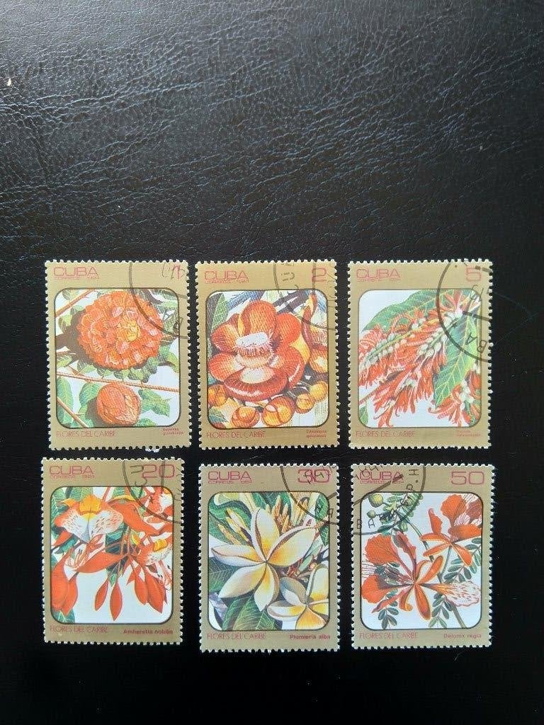 Bloemen Cuba 1984, Verzenden, Gestempeld, Dier of Natuur