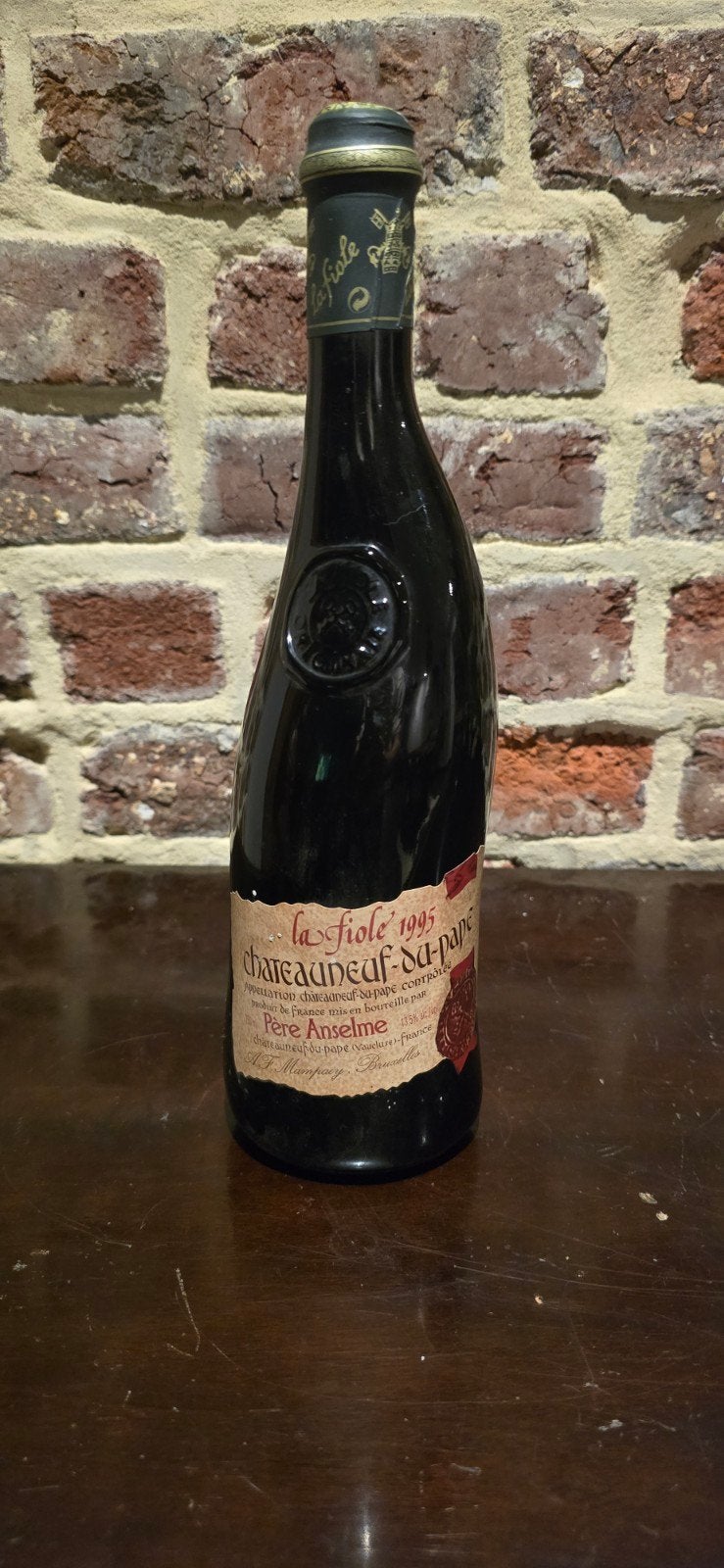 chateauneuf du pape "la fiole" 1995, Collections, Vins, Neuf, Enlèvement ou Envoi, Pleine, Vin rouge