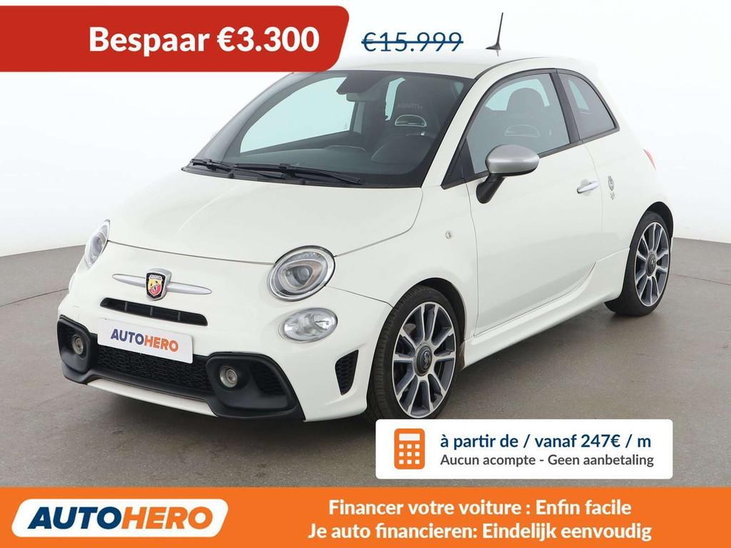 Abarth 595 1.4 Turbo Turismo (bj 2019), Auto's, 4 zetels, Gebruikt, Wit, Leder