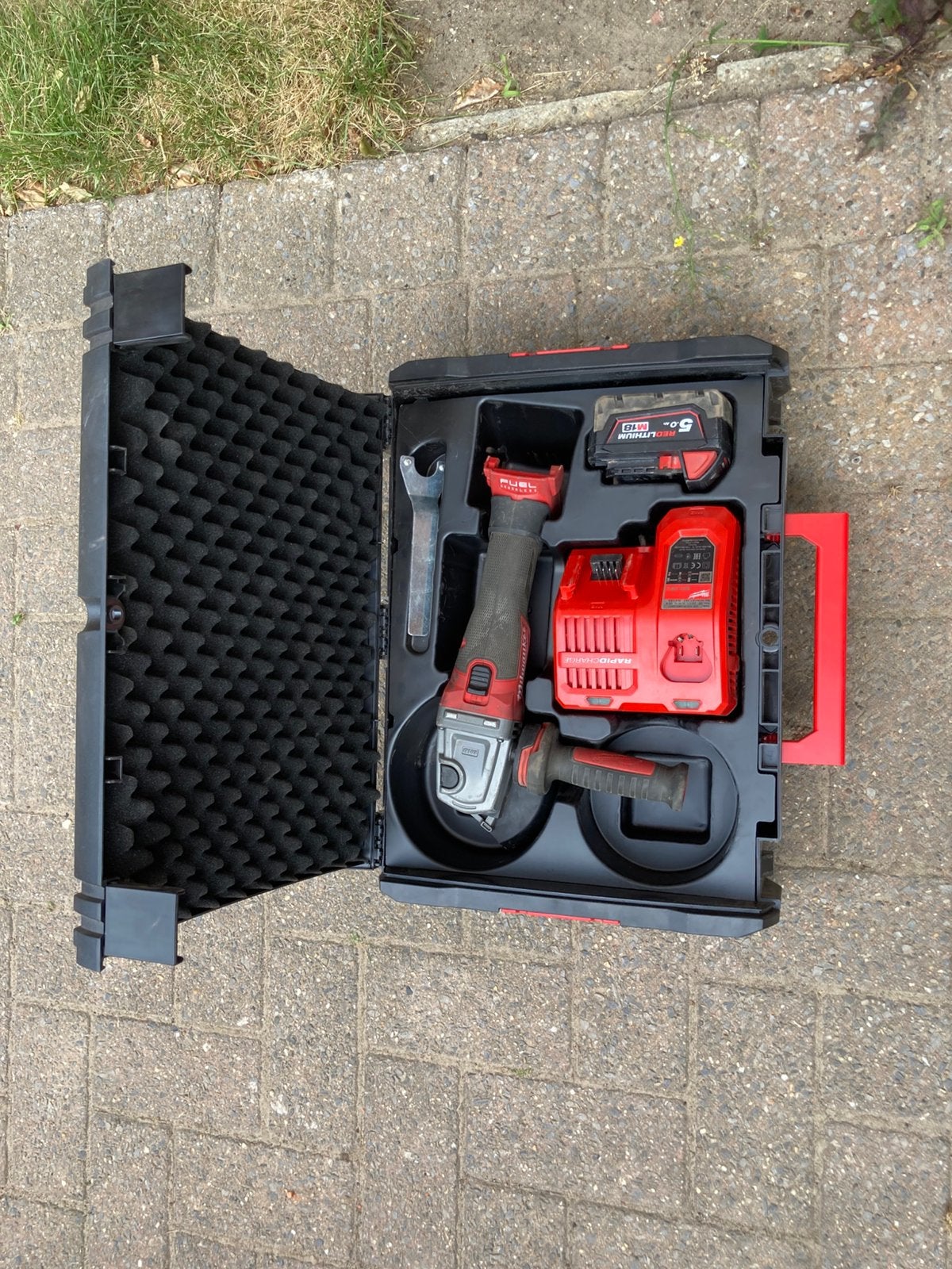 Milwaukee m18 haakse slijpmachine, Doe-het-zelf en Bouw, Ophalen, Zo goed als nieuw, Haakse handslijpmachine