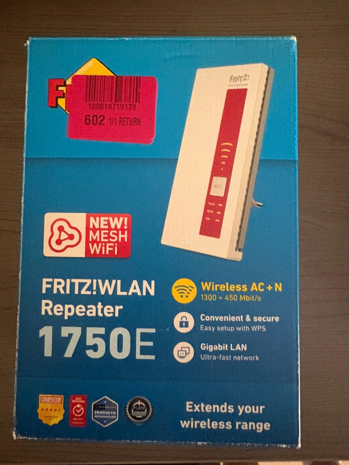 Fritz wifi repeater 1750e, Computers en Software, Ophalen, Zo goed als nieuw