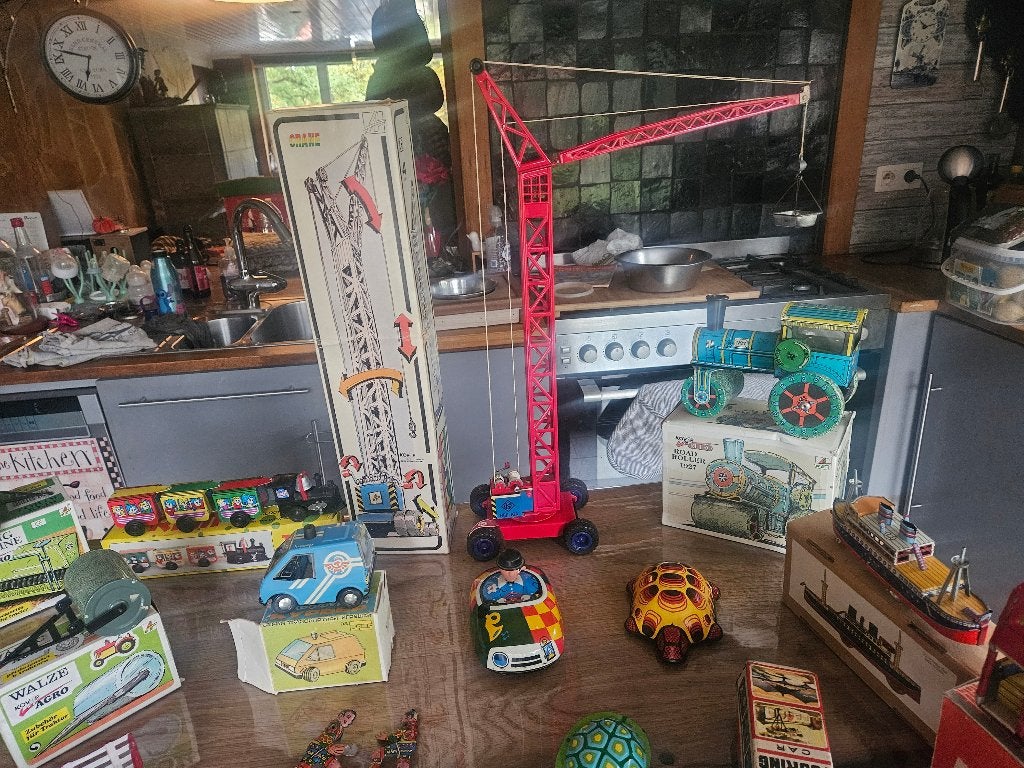 Grote verzameling vintage blikken speelgoed KOVAP Retro, Ophalen of Verzenden, Zo goed als nieuw, Overige