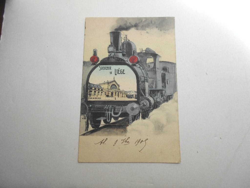 ancienne carte postale Liège train, Enlèvement ou Envoi, Avant 1920, Affranchie, Liège