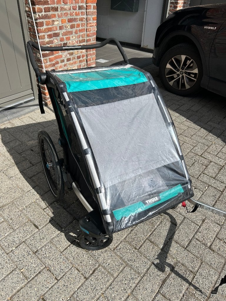 Fietskar Thule chariot L voor 2 kinderen., Fietsen en Brommers, Ophalen, Opvouwbaar, Zo goed als nieuw, 40 tot 60 kg