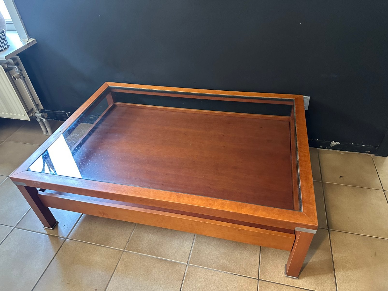 Italiaanse design salontafel, Maison & Meubles, Tables | Tables de salon, Utilisé, Verre, Enlèvement
