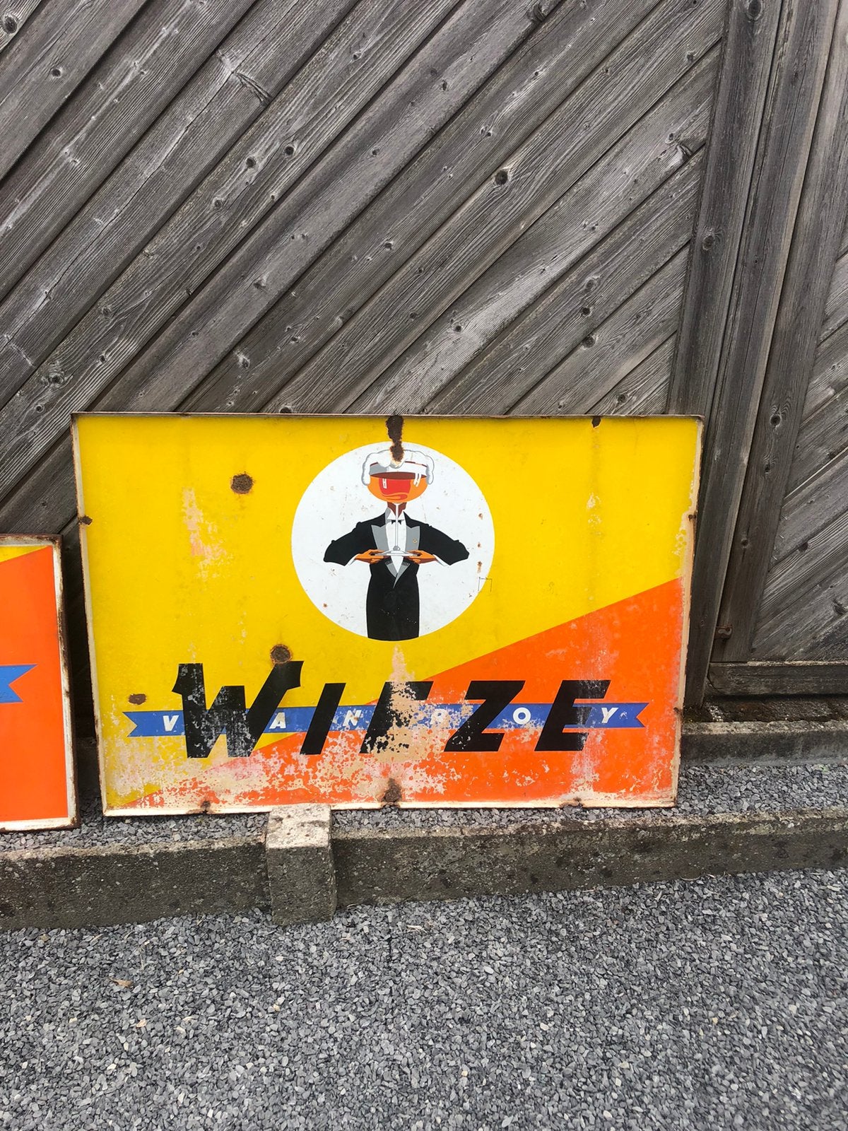 Reclamebord Wieze, Antiek en Kunst, Antiek | Email, Ophalen