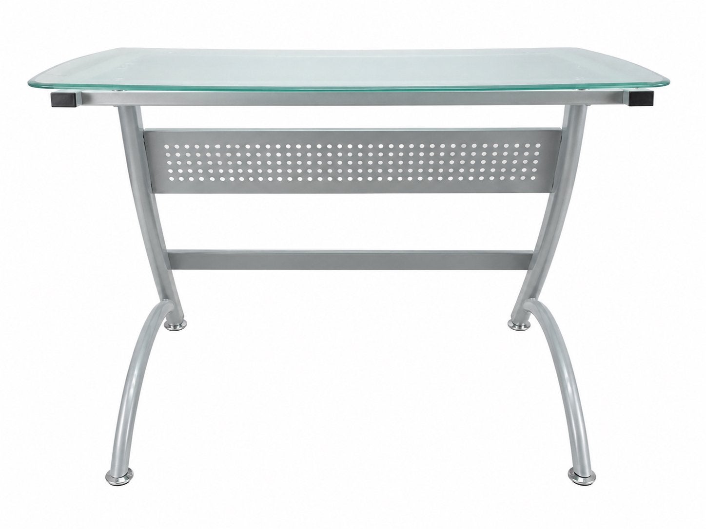Bureau informatique en verre et métal à vendre., Enlèvement, Comme neuf, Verre