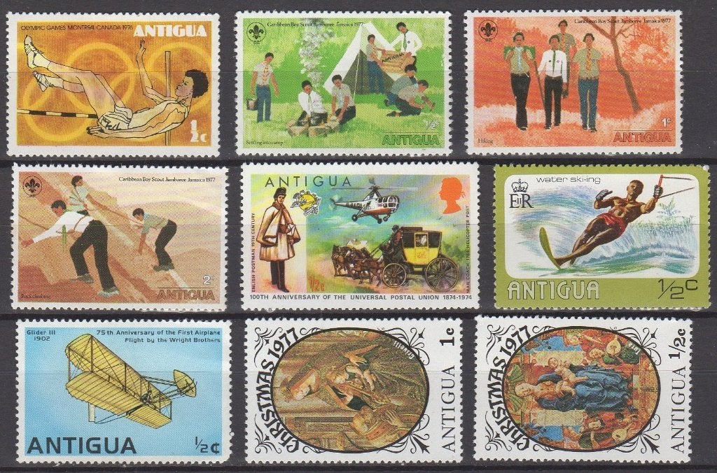 Antigua - 9 stuks - postfris, Timbres & Monnaies, Timbres | Amérique, Enlèvement ou Envoi, Non oblitéré, Amérique du Nord