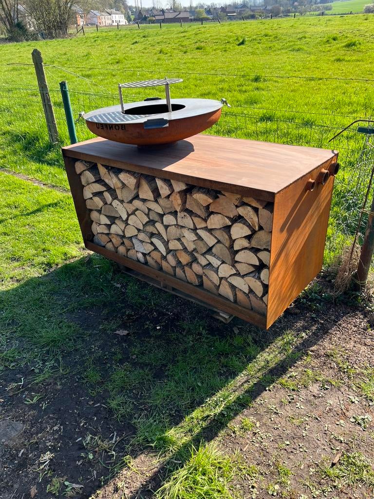 Brasero plancha corten, Enlèvement, Neuf